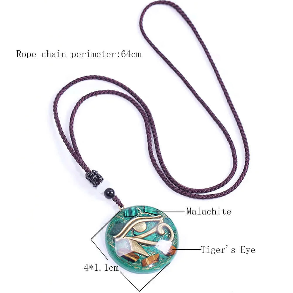 Eye Of Horus Malachite Pendant Necklace