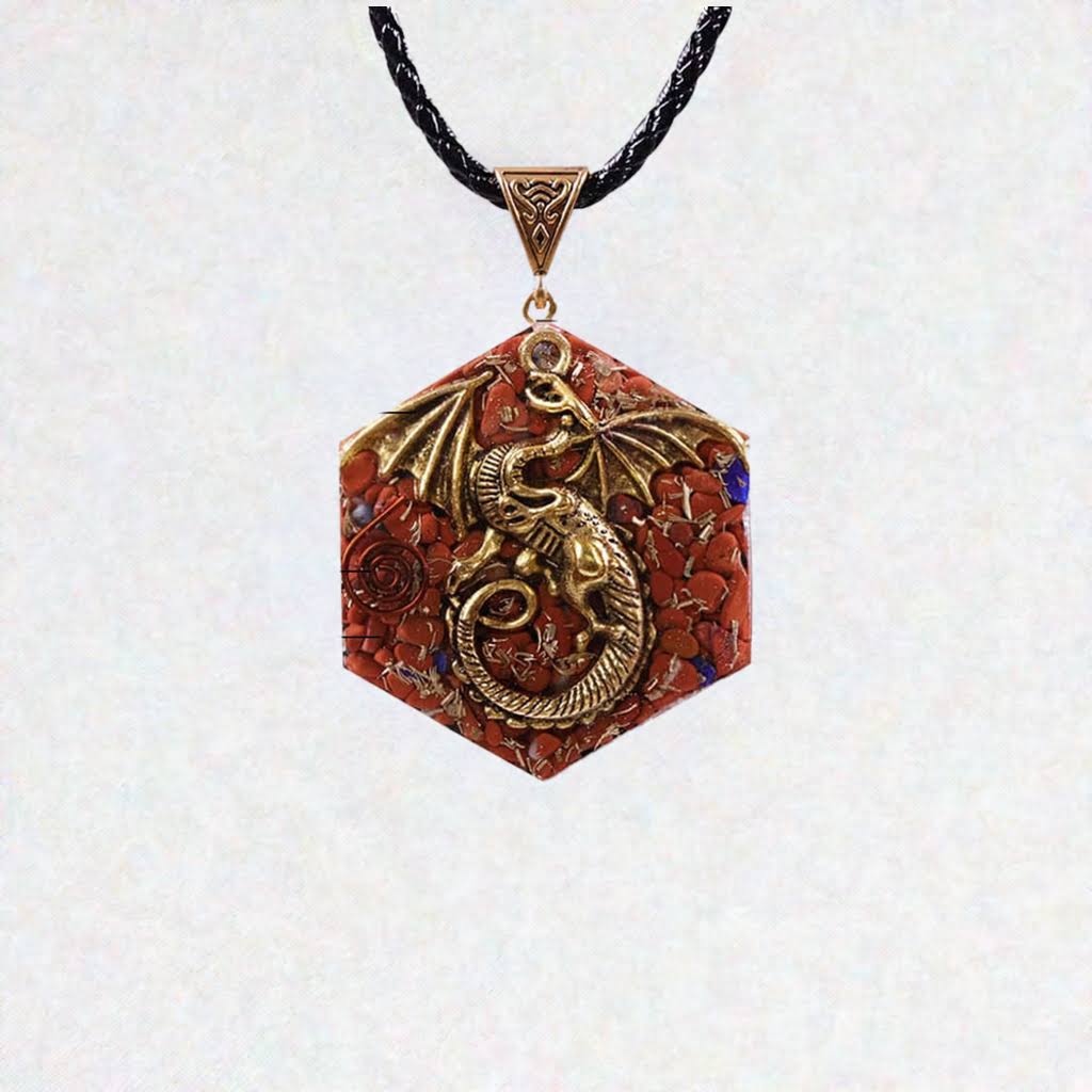 Red Jasper Dragon Pendant Necklace