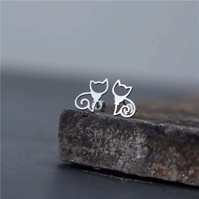 Cat Stud Earrings