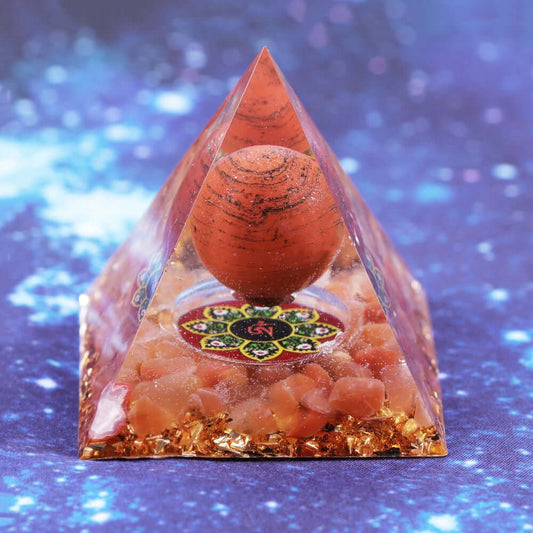 Red Jasper & Agate Crystal Pyramid