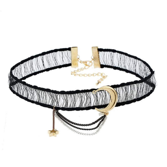 Cosmic Charm Lace Choker Necklace