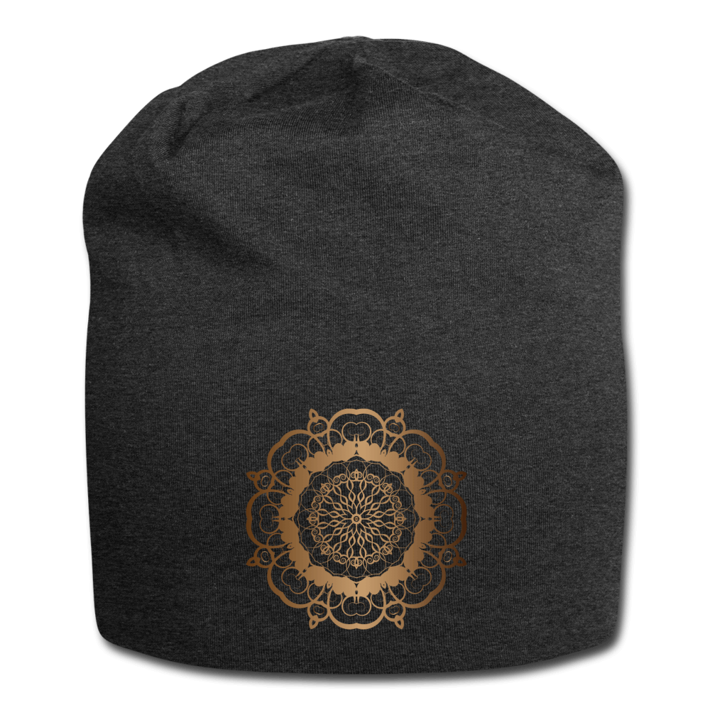 Mandala Beanie - charcoal gray