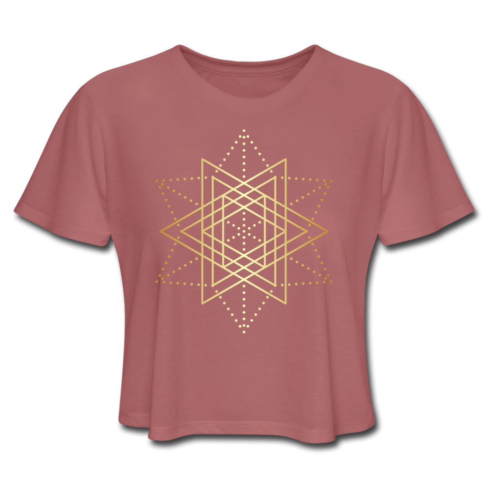 Sacred Geometry Crop Tee - mauve