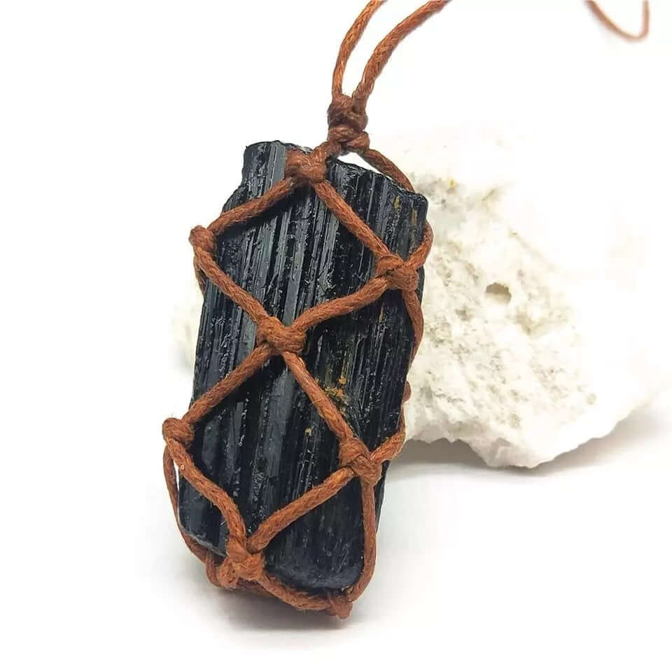 Tourmaline Pendant Rope Necklace
