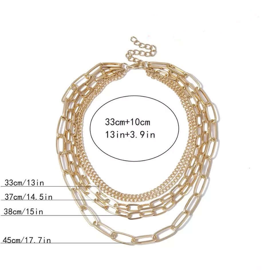 Layered Chains Statement Necklace