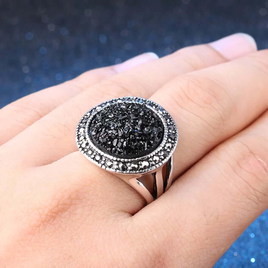 New Moon Druzy Ring - Mandala Jane