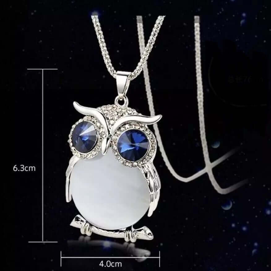 Crystal Owl Pendant Necklace - Mandala Jane