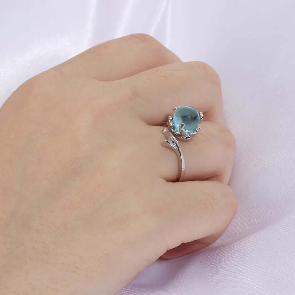 Blue Crystal Mermaid Ring - Mandala Jane