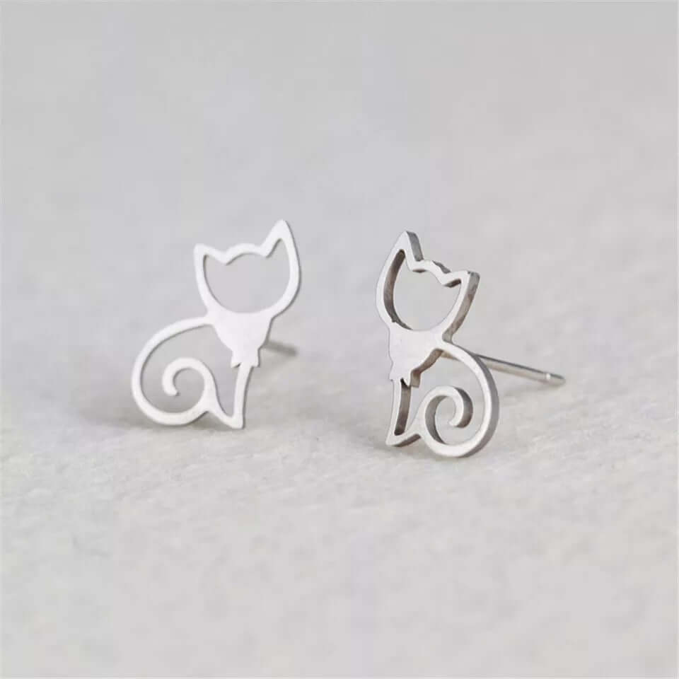 Cat Stud Earrings