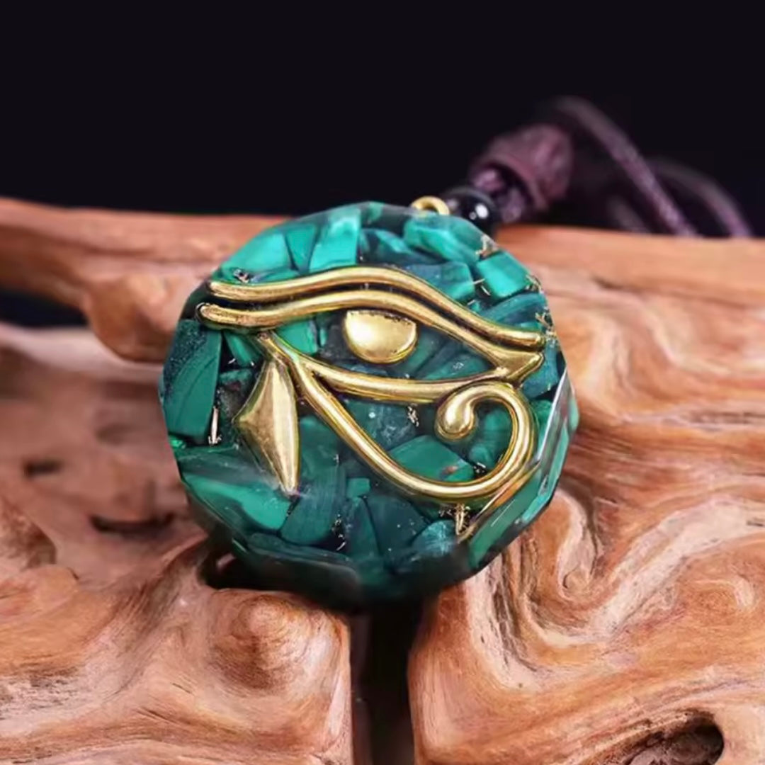 Eye Of Horus Malachite Pendant Necklace