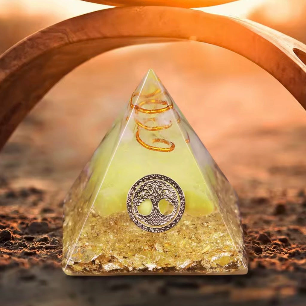 Tree Of Life Agate Crystal Pyramid