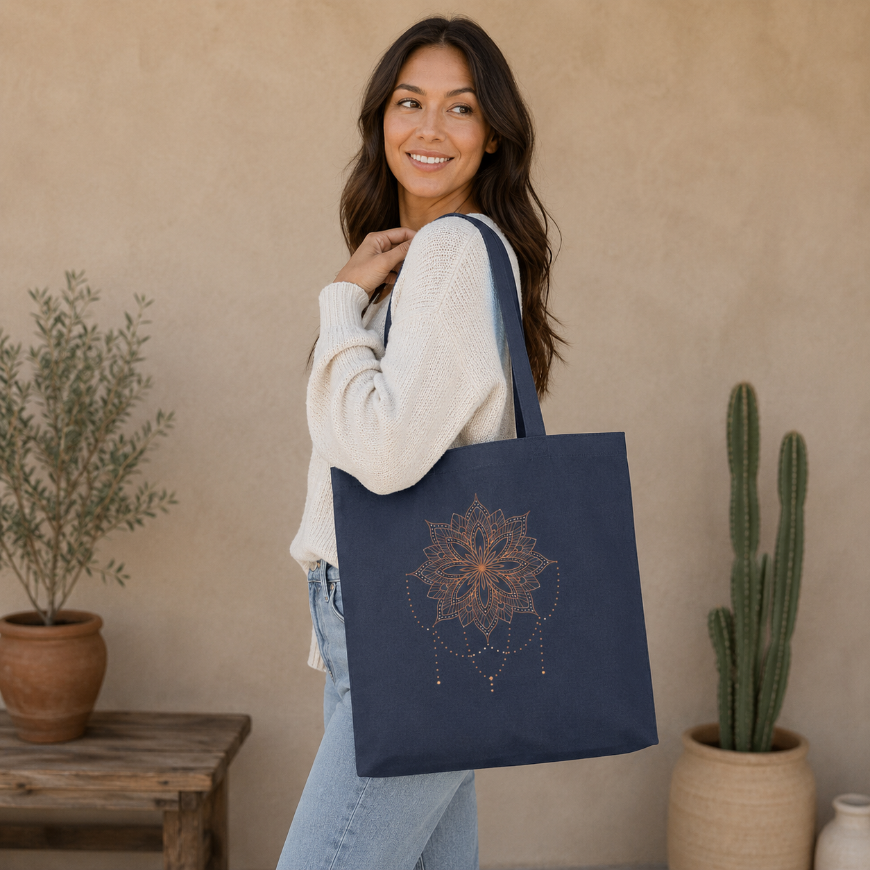 Floral Mandala Tote Bag