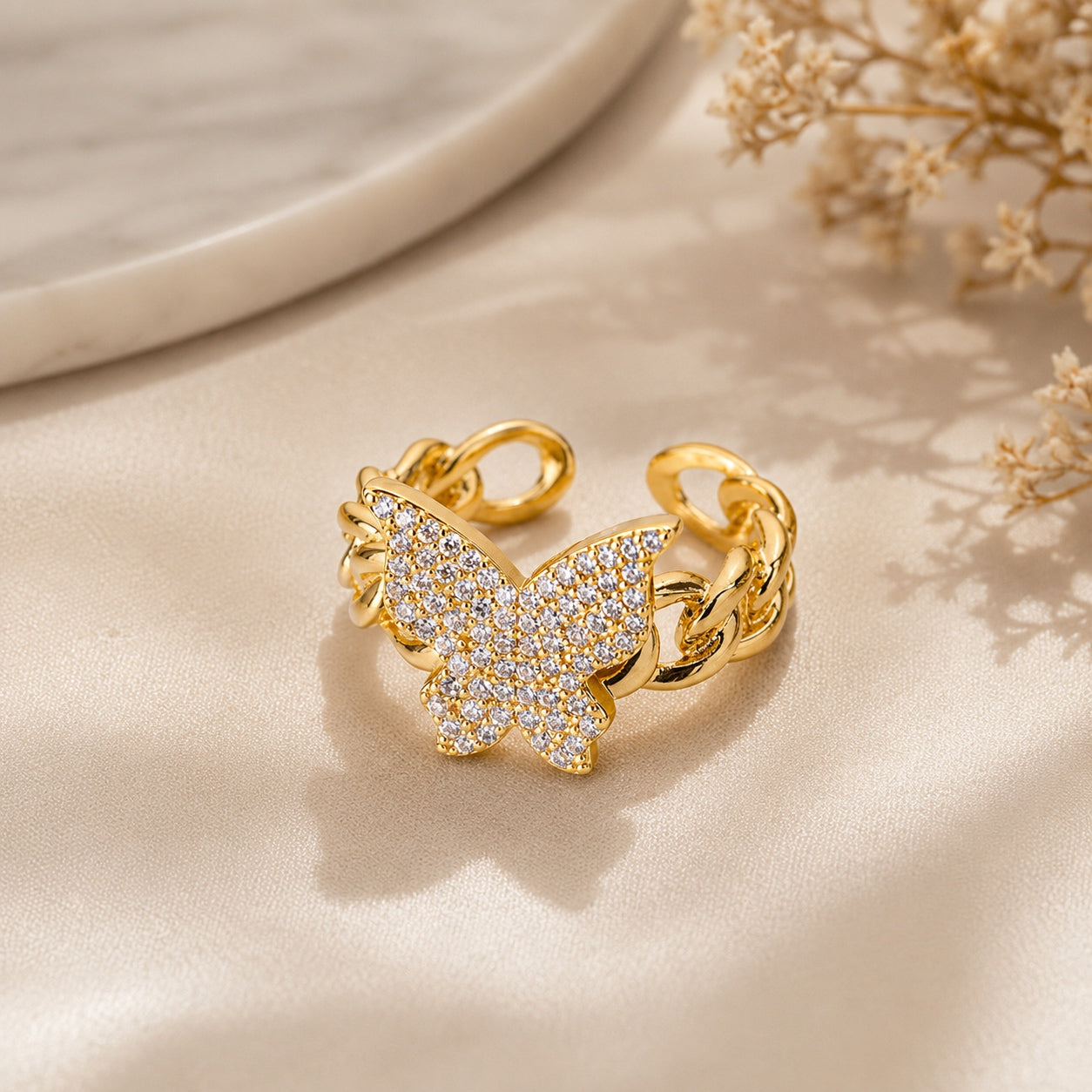 Butterfly Chain Link Ring