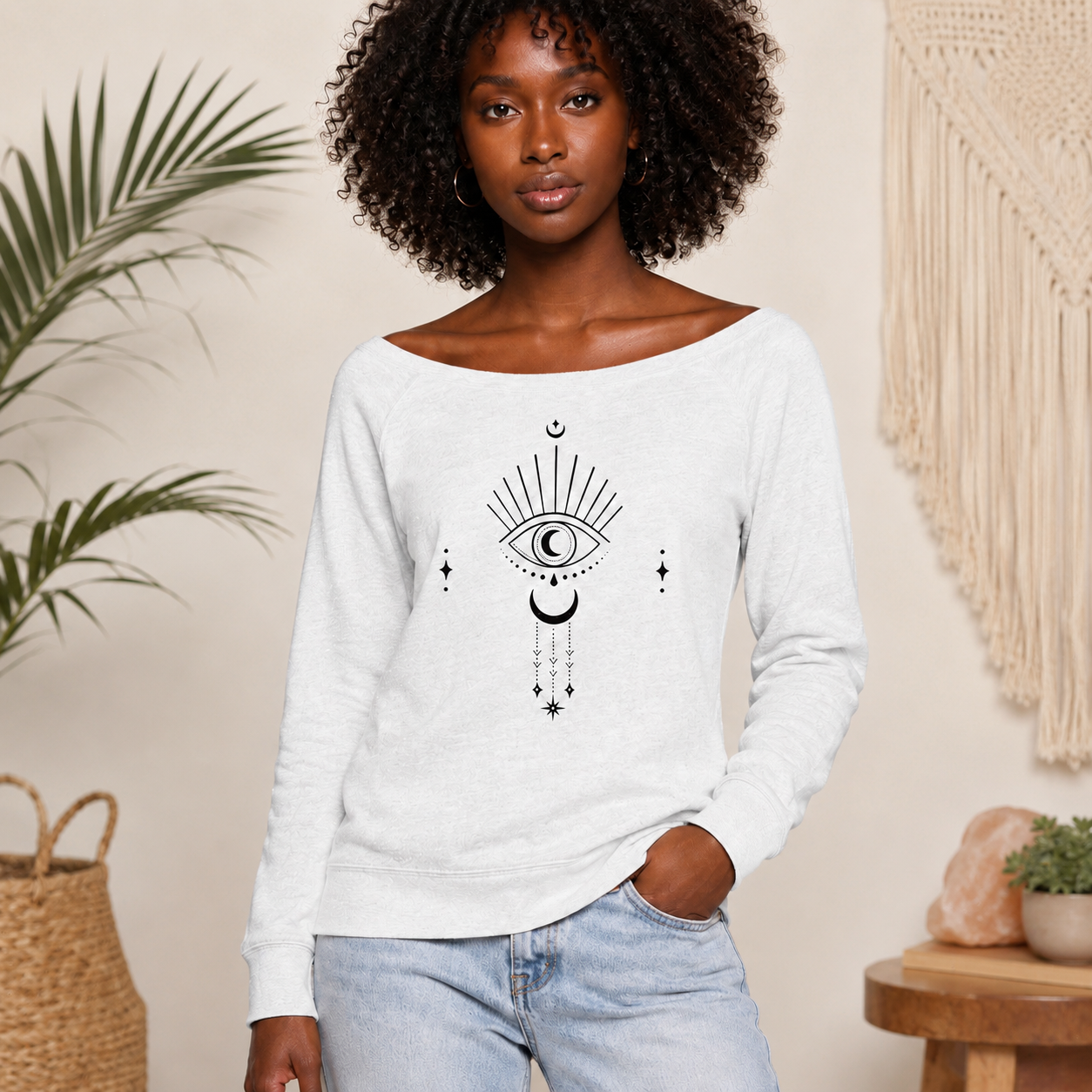 Sudadera con cuello ancho Moongazer