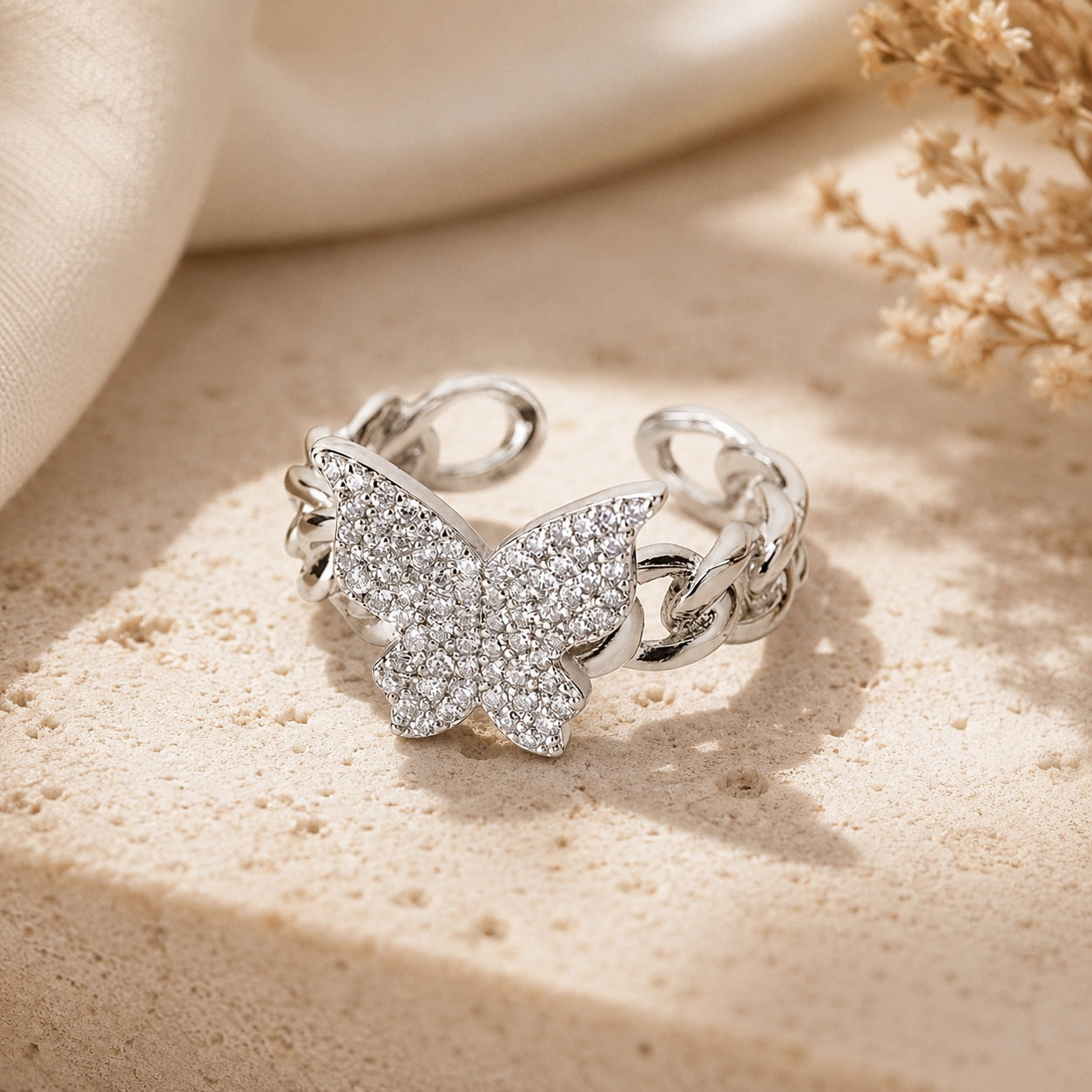Butterfly Chain Link Ring