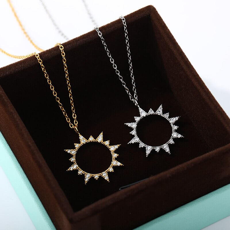 Crystal Sun Pendant Necklace