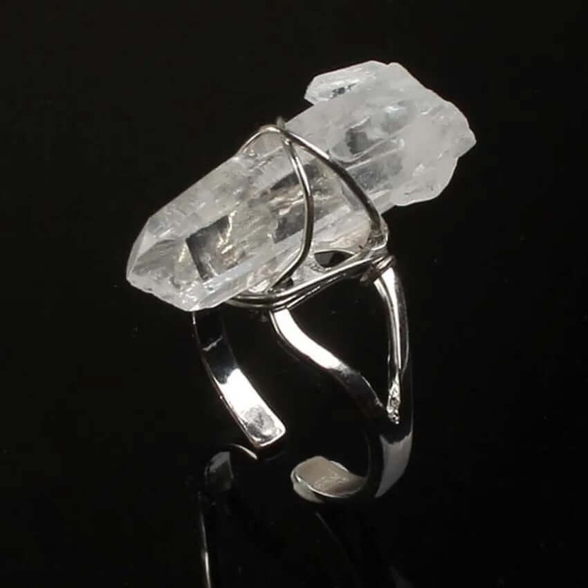 Wrapped Clear Quartz Crystal Ring