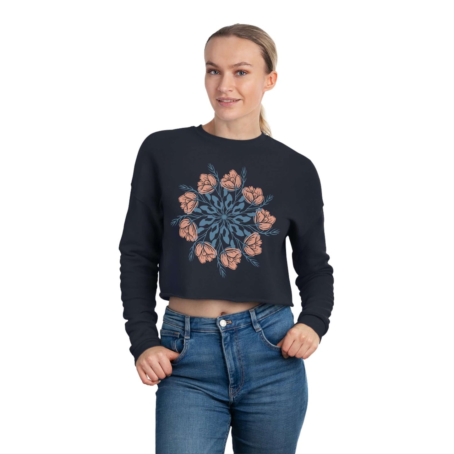 Floral Mandala Cropped Sweatshirt