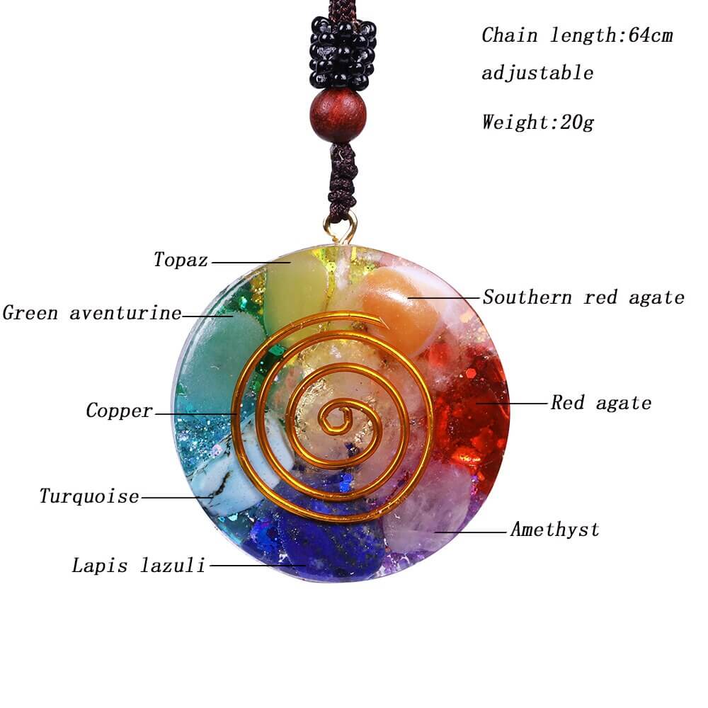 Chakra Spiral Pendant Necklace