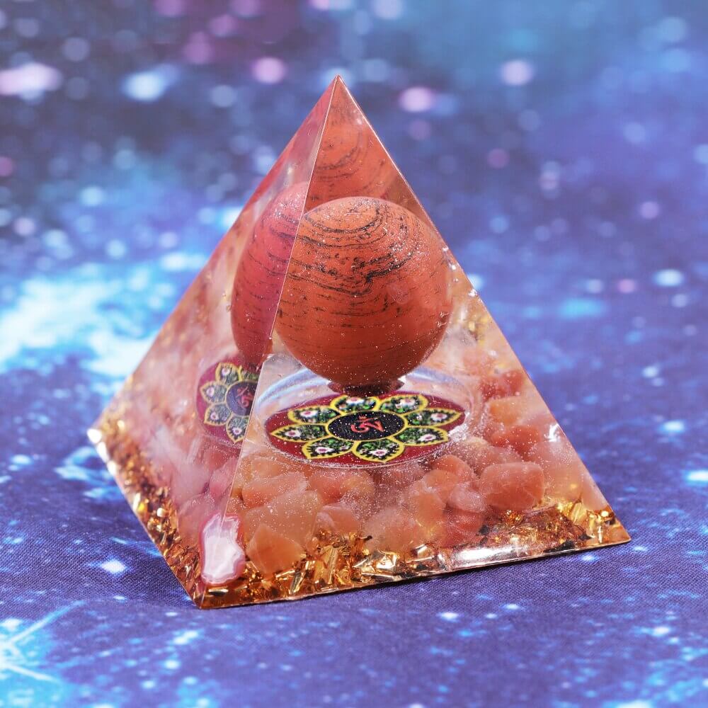 Red Jasper & Agate Crystal Pyramid