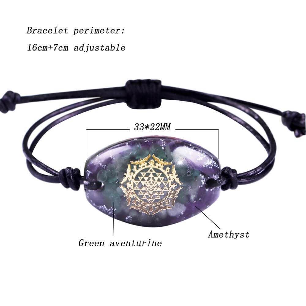 Amethyst Sri Yantra Rope Bracelet
