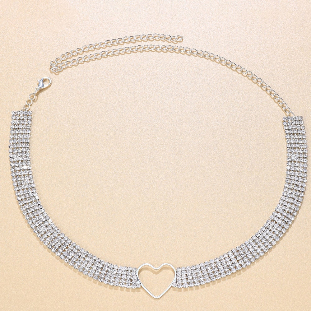 Dazzle Heart Choker Necklace