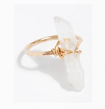 Wrapped Quartz Crystal Ring - Mandala Jane