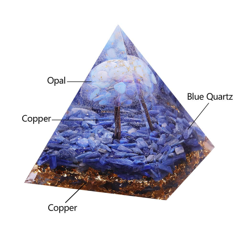 Tree Of Life Opal Crystal Pyramid