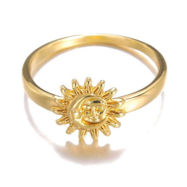 Sun & Moon Ring, gold - Mandala Jane Jewelry