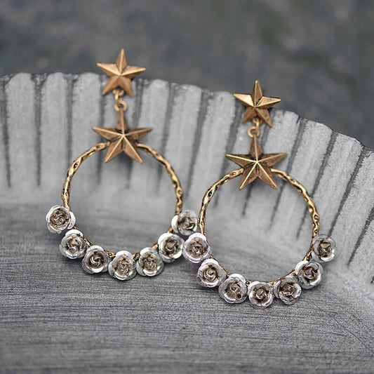 Starry Desert Rose Earrings - Mandala Jane Jewelry