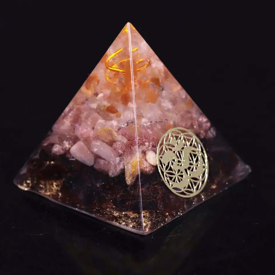 Garnet Crystal Energy Pyramid - Mandala Jane