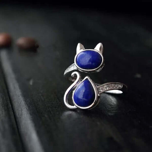 Lapis Lazuli Cat Ring - Mandala Jane