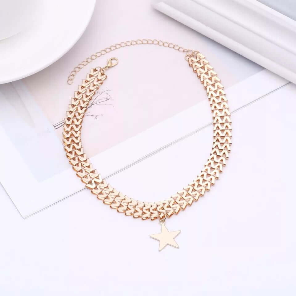 Starlight Collar Necklace, gold - Mandala Jane Jewelry, star necklace