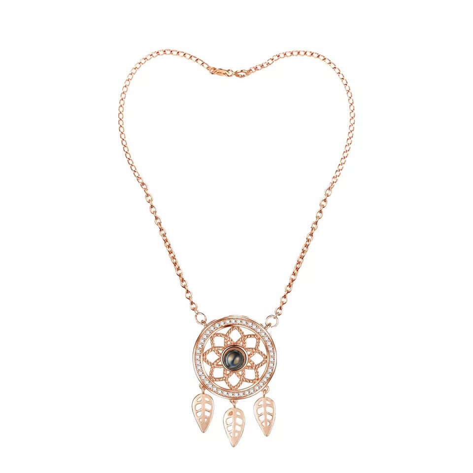 Dreamcatcher Necklace - Mandala Jane Jewelry, rose gold pendant necklace