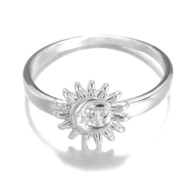 Celestial Sun Ring, silver - Mandala Jane Jewelry