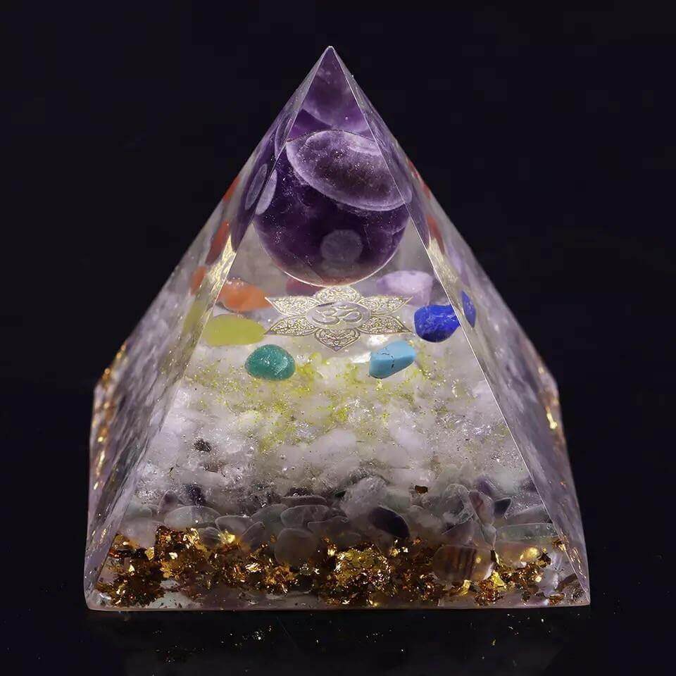 Amethyst Sacred Crystal Pyramid - Mandala Jane