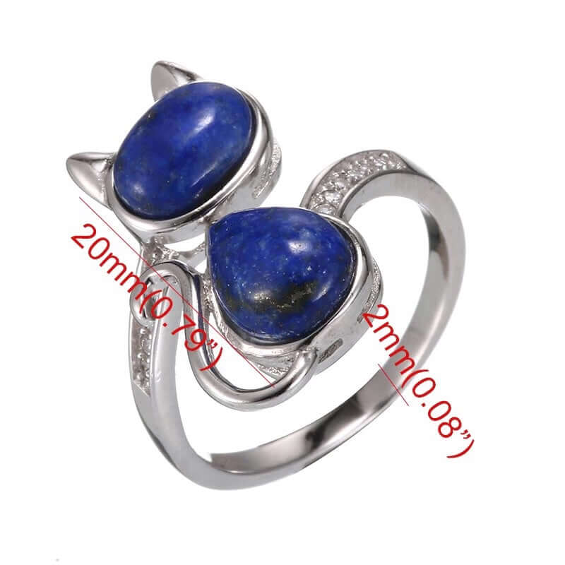 Lapis Lazuli Cat Ring - Mandala Jane