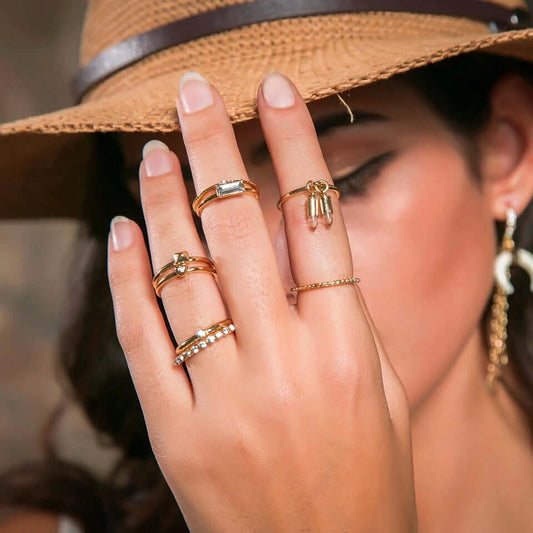 Vixen Ring Set - Mandala Jane Jewelry, gold rings