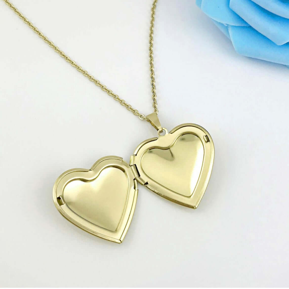 Heart Locket Necklace - polished heart shaped locket pendant – Mandala Jane