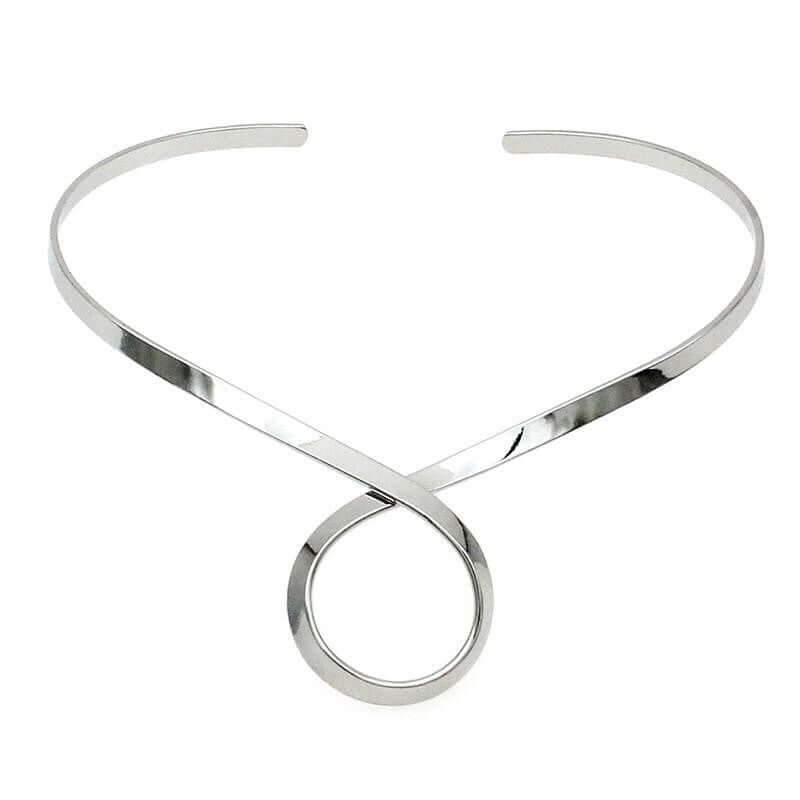 Retro gold & silver tone wide statement bib choker collar necklace – Loved  & Loved Again