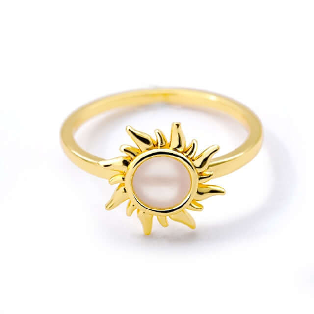 Opal Sun Ring, gold - Mandala Jane Jewelry