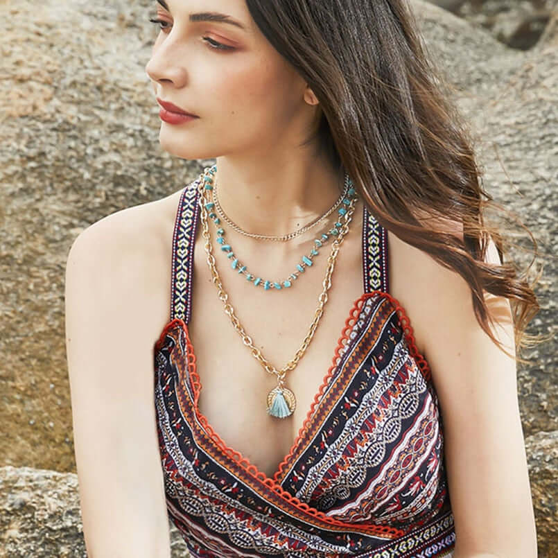 Peace & Prosperity Layered Necklace - Mandala Jane Jewelry, boho necklace