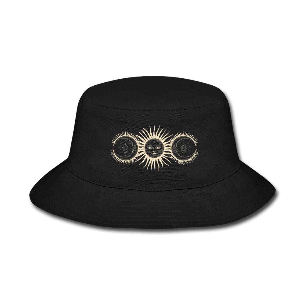 Sun & Moon Bucket Hat - black - Mandala Jane Apparel, celestial
