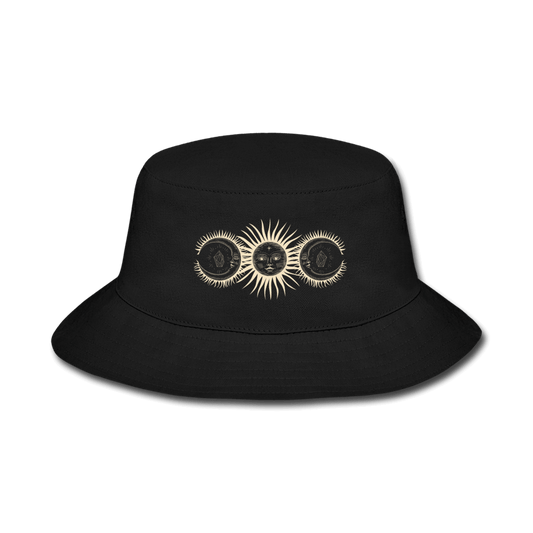 Sun & Moon Bucket Hat - black - Mandala Jane Apparel, celestial