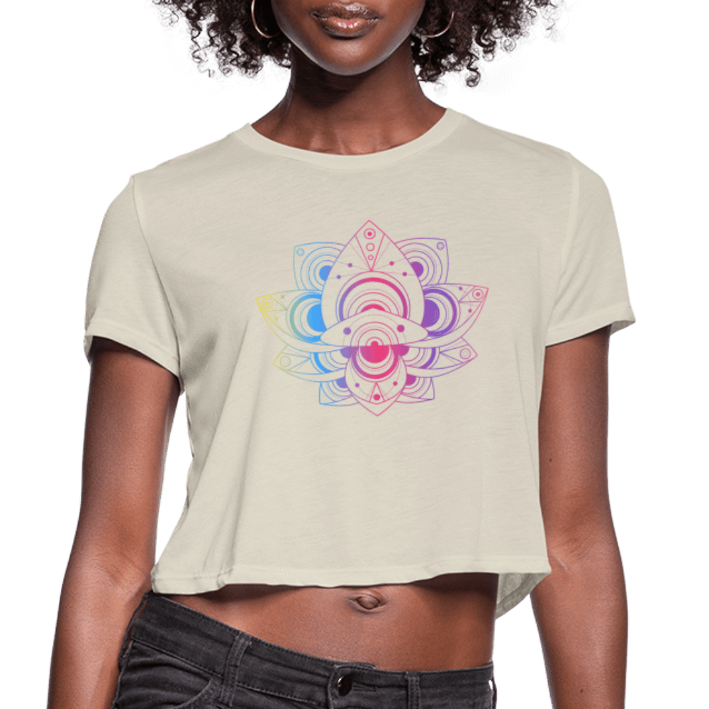 Colorful Lotus Cropped T-Shirt - dust