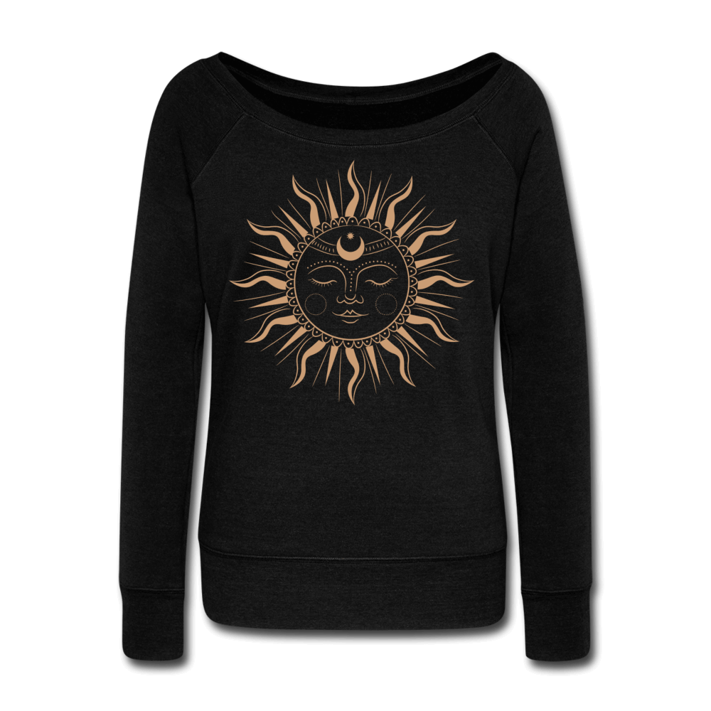 Celestial Goddess Wideneck Sweatshirt - black