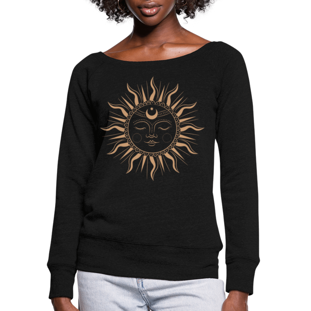 Celestial Goddess Wideneck Sweatshirt - black